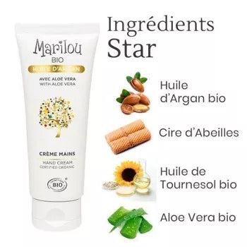 Crème Mains bio à l'Huile d'Argan marilou bio