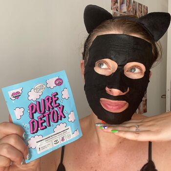 PURE DETOX - Masque tissu au charbon purifiant visage