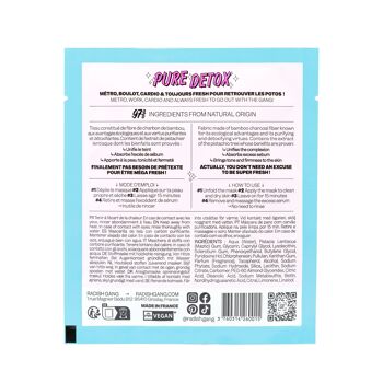 PURE DETOX - Masque tissu au charbon purifiant visage