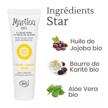 CRÈMES DE JOUR BIO POUR LE VISAGE marilou bio