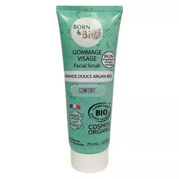 Gommage visage Peaux normales à sèches Amande douce Argan - Certifié Bio born to bio